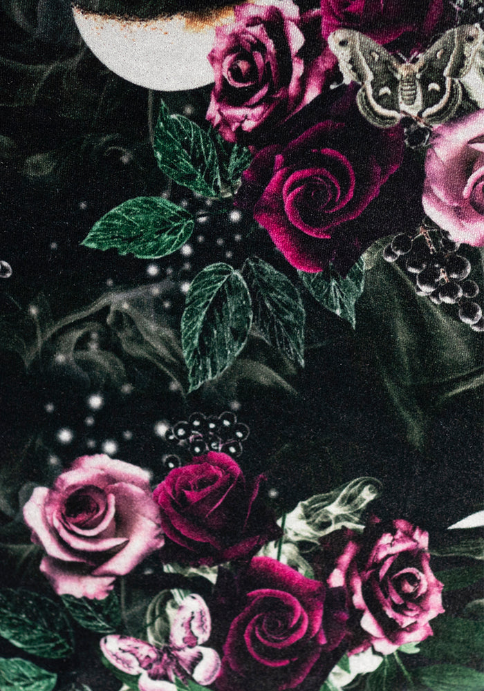 Ondine Gothic Rose Velour Print Dress