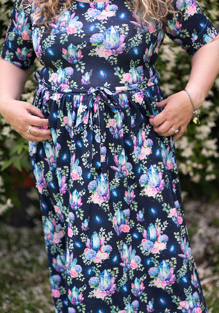 Fourth angle of Onila Pretty Crystals Print Midi Dress