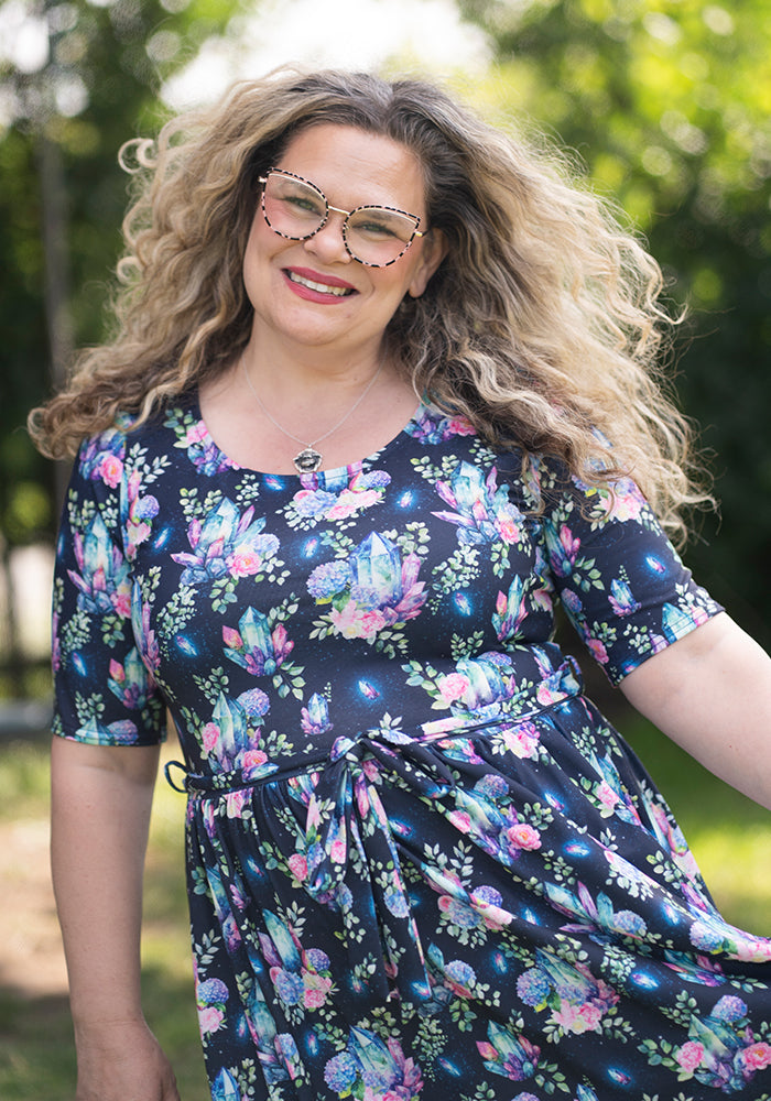 Fifth angle of Onila Pretty Crystals Print Midi Dress