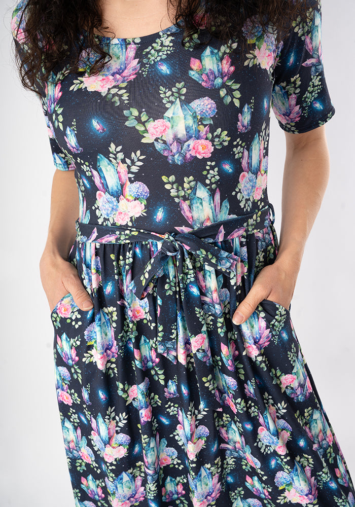 Eighth angle of Onila Pretty Crystals Print Midi Dress