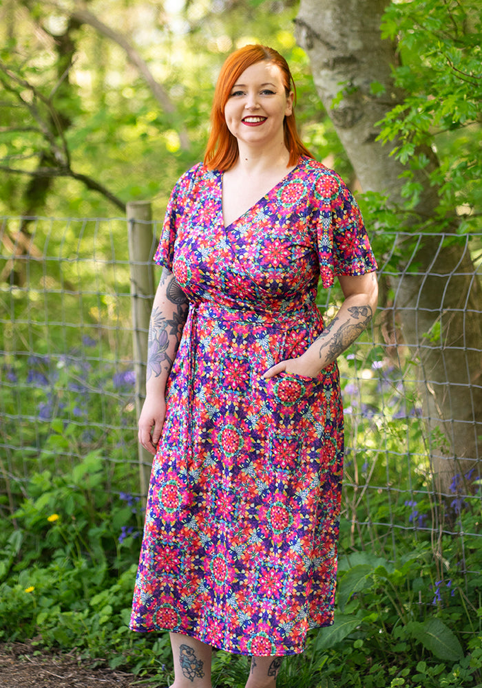 Oona Kaleidoscope Print Midi Dress