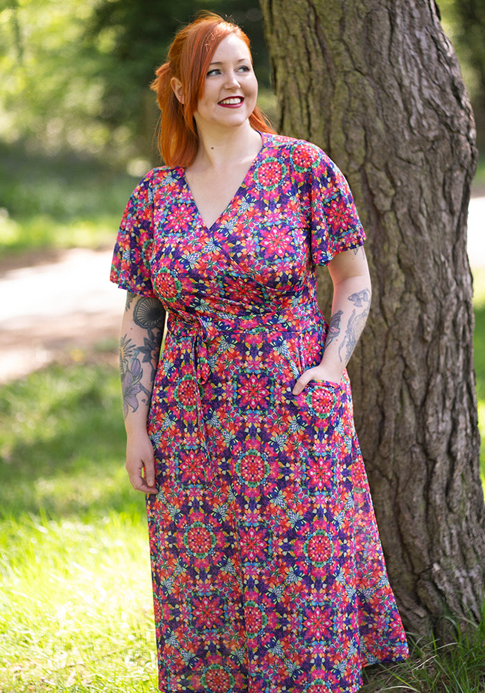 Oona Kaleidoscope Print Midi Dress