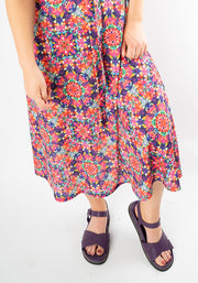 Oona Kaleidoscope Print Midi Dress