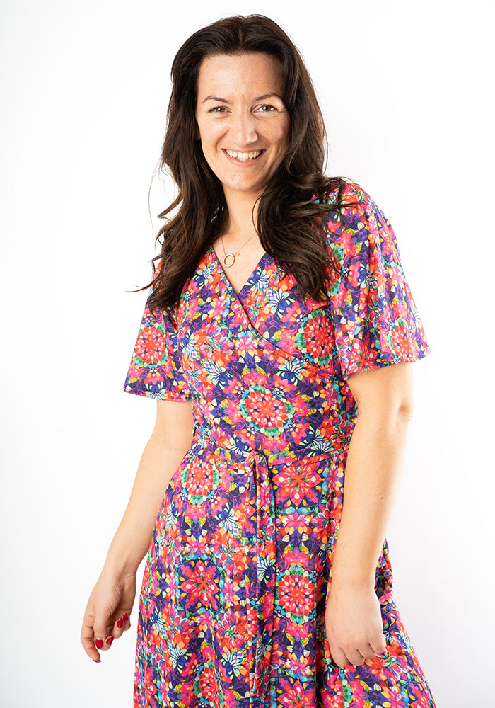 Oona Kaleidoscope Print Midi Dress
