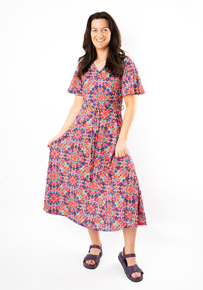 Oona Kaleidoscope Print Midi Dress