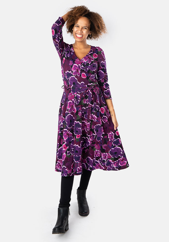 Opal Large Floral Print Cotton Swing Dress