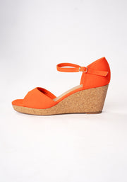 Popsy Orange Cork Heel Wedges