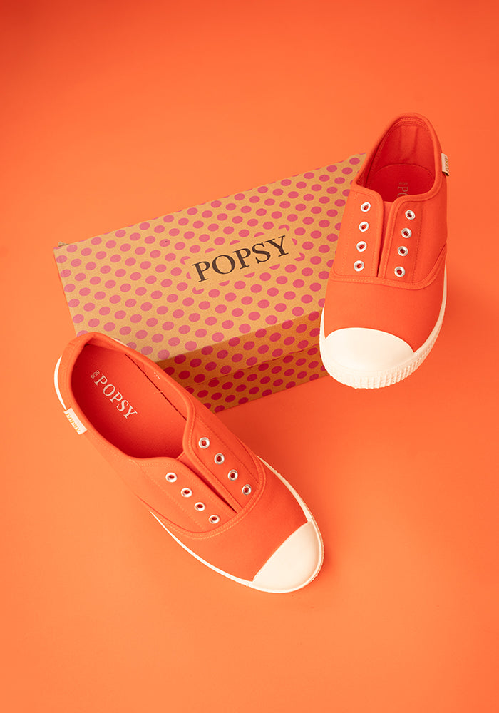 Orange Slip On Plimsole