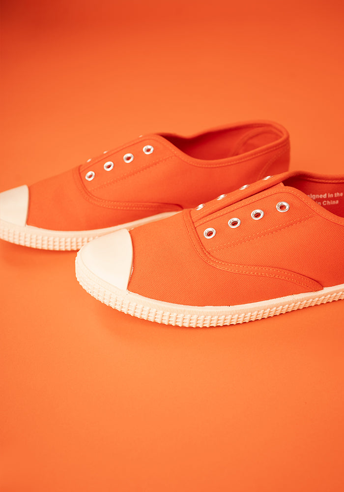 Orange Slip On Plimsole