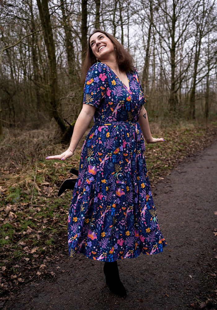 Orlando Magical Moth Print Midaxi Dress