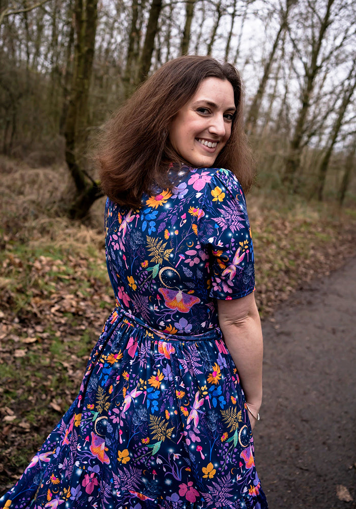 Orlando Magical Moth Print Midaxi Dress