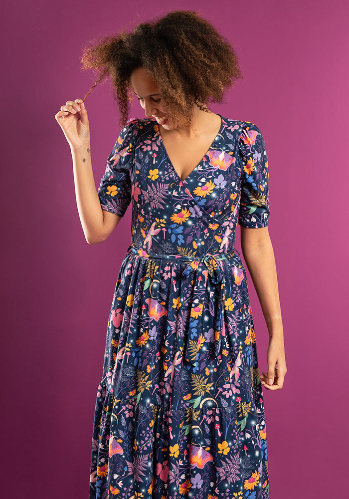 Orlando Magical Moth Print Midaxi Dress