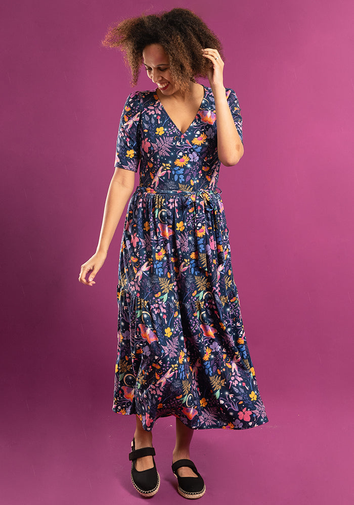 Orlando Magical Moth Print Midaxi Dress