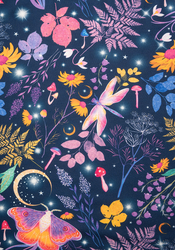 Second angle of Taylor Purple Magical Moth Print Jersey Tunic