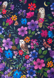 Otto Owl Garden Border Print Midi Dress