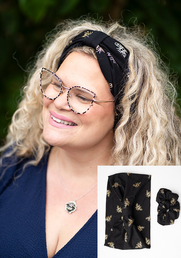Ninth angle of Popsy Headband &amp; Scrunchie Set