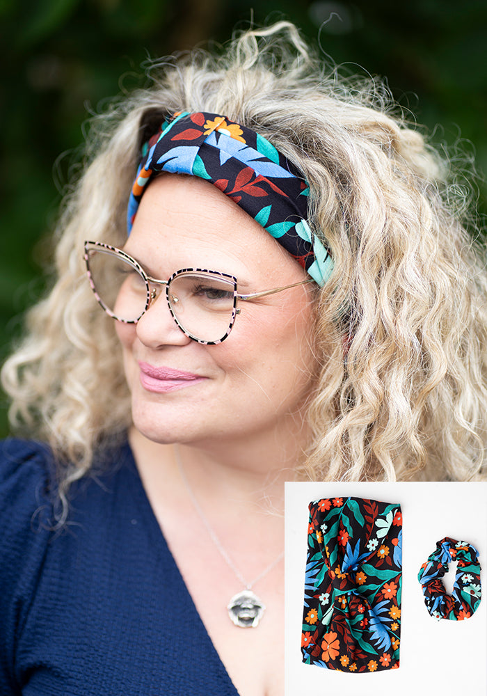 Fourteenth angle of Popsy Headband &amp; Scrunchie Set