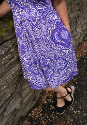 Aleah Purple Tile Print Dress
