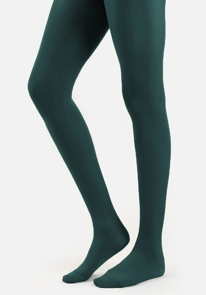 Front view of 160 Denier Opaque Premium Tights (Petrol), enjoy all-day comfort with our rich Petrol 160 denier tights.