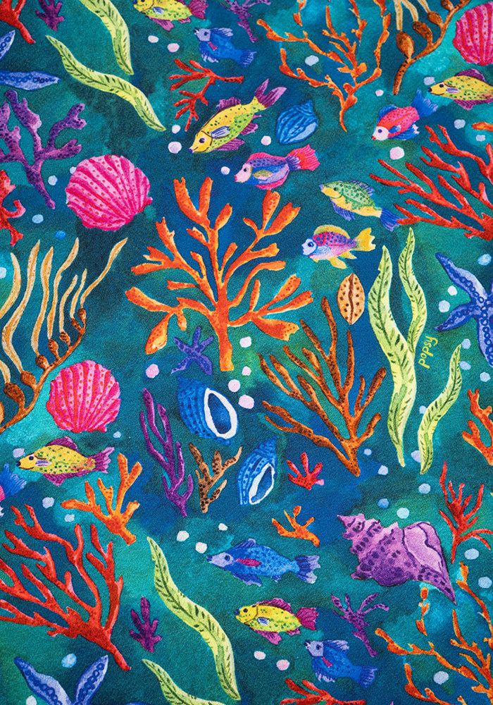 Second angle of Corali Coral Reef Print Cotton Dress
