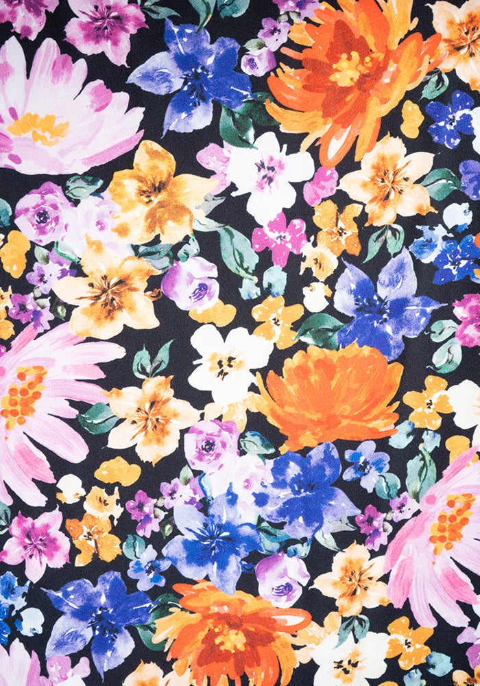 Second angle of Avianna Hand Painted Floral Print Swing Dress