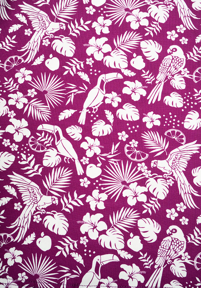 Shiloh Purple Paradise Print Cotton Dress