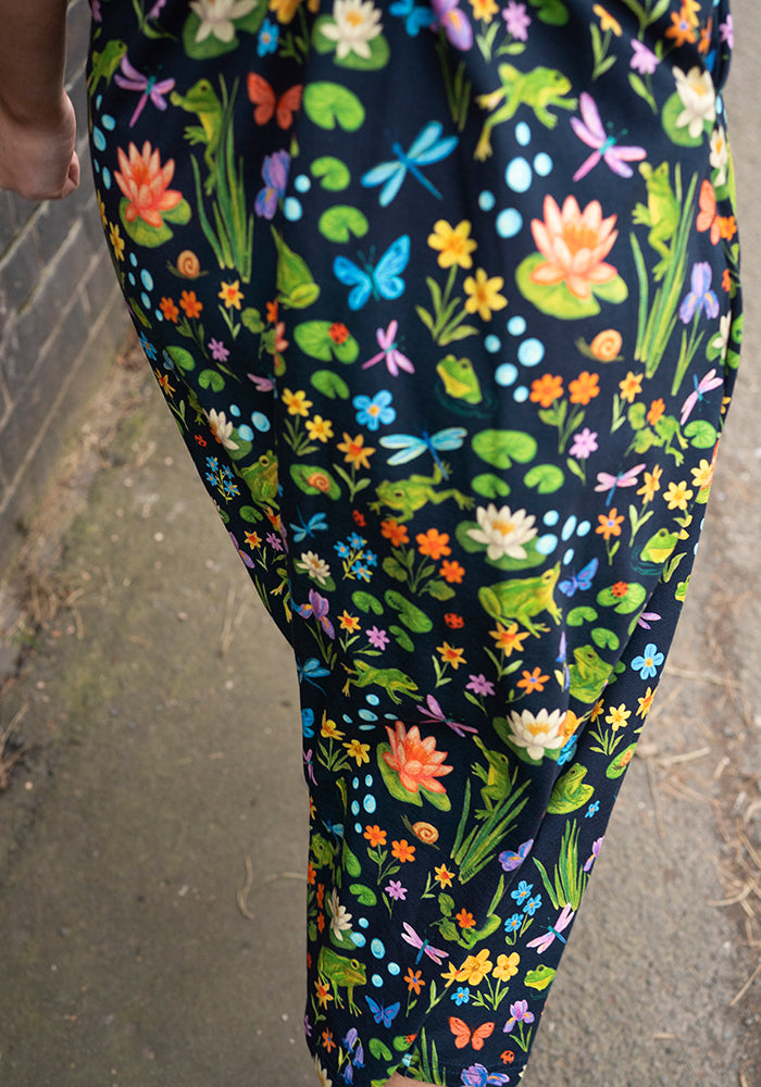 Fourth angle of Padme Pond Life Print Cotton Midi Dress