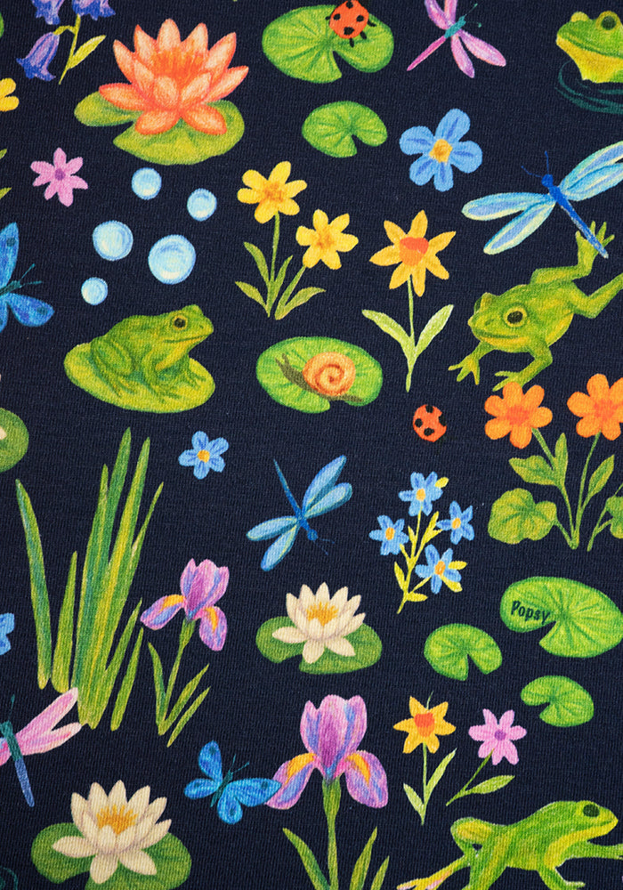Second angle of Padme Pond Life Print Cotton Midi Dress