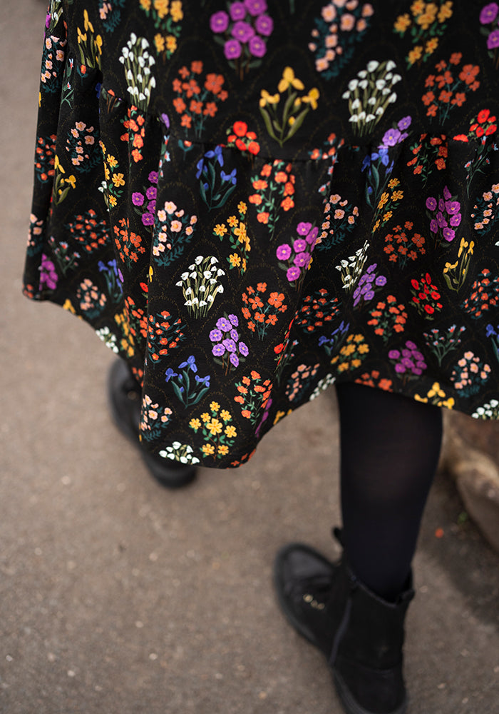 Third angle of Paedyn Tile Floral Print Cotton Dress