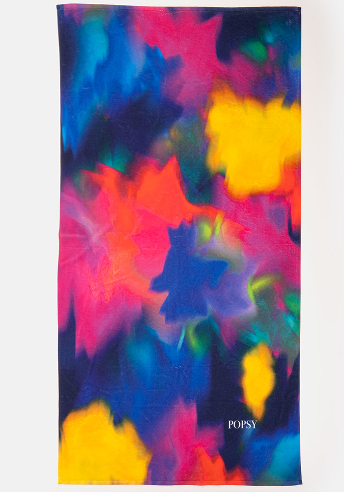 Front view of Rainbow Ink Print Towel