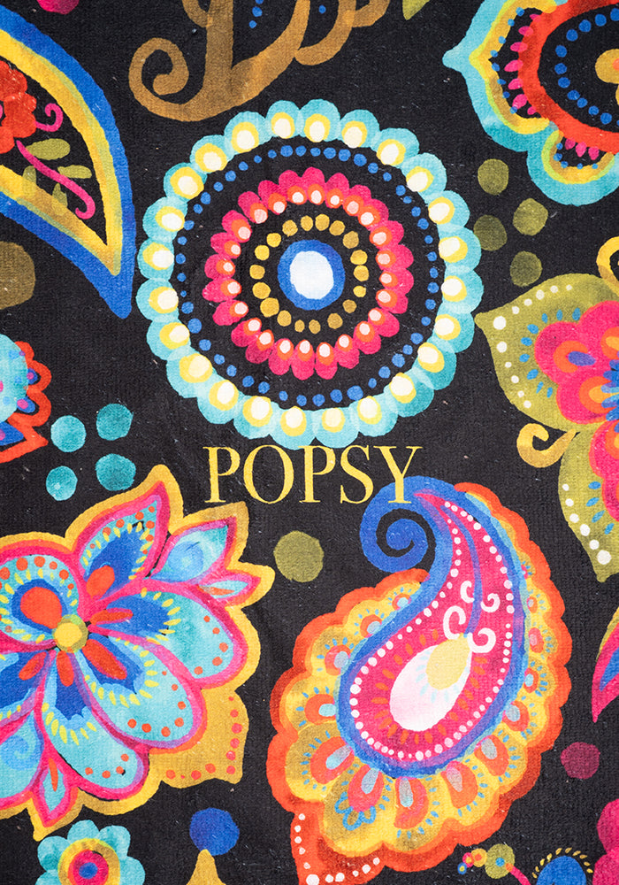 Second angle of Painted Paisley Print Jumbo Bath Sheet