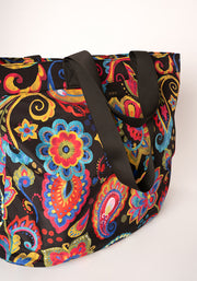 Painted Paisley Print Beach Bag