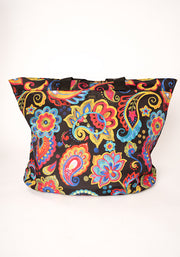 Painted Paisley Print Beach Bag