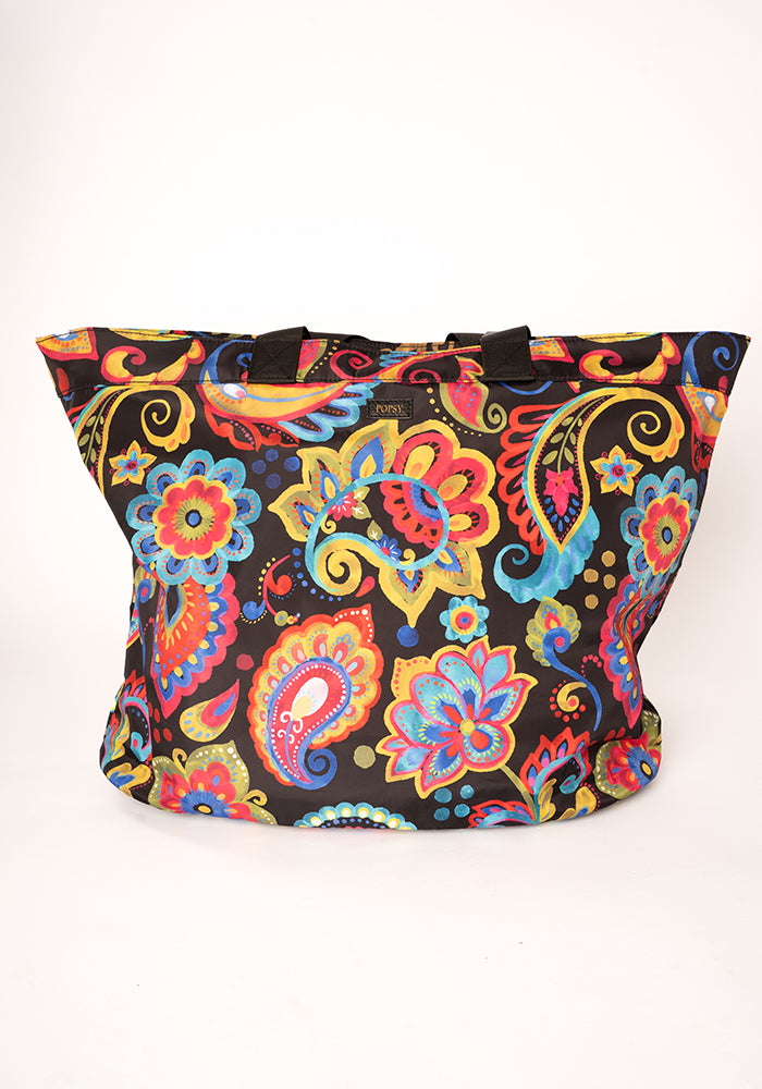 Painted Paisley Print Beach Bag