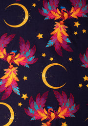 Palmer Purple Phoenix Print Cotton Midi Dress