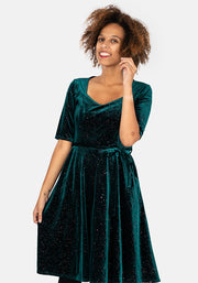 Paloma Petrol & Multicoloured Sparkle Dress