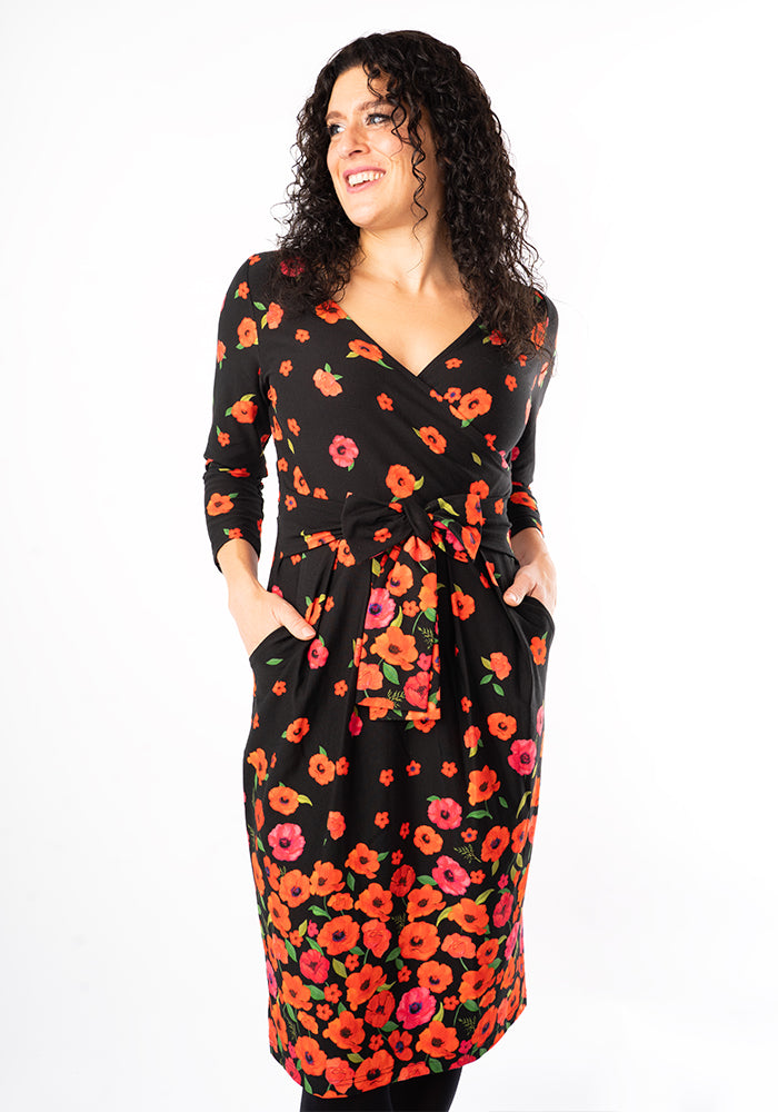 Panya Poppy Border Print Cotton Dress