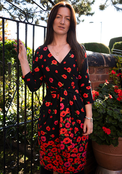 Panya Poppy Border Print Cotton Dress
