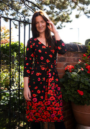 Panya Poppy Border Print Cotton Dress