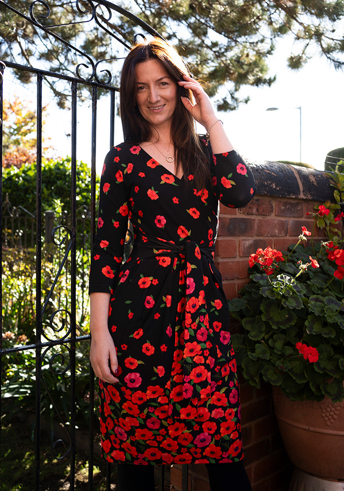 Panya Poppy Border Print Cotton Dress