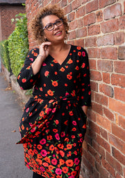 Panya Poppy Border Print Cotton Dress