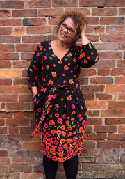 Panya Poppy Border Print Cotton Dress
