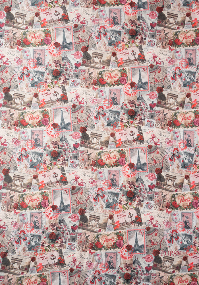 Fifth angle of Pop-under Paris Print Plush Blanket
