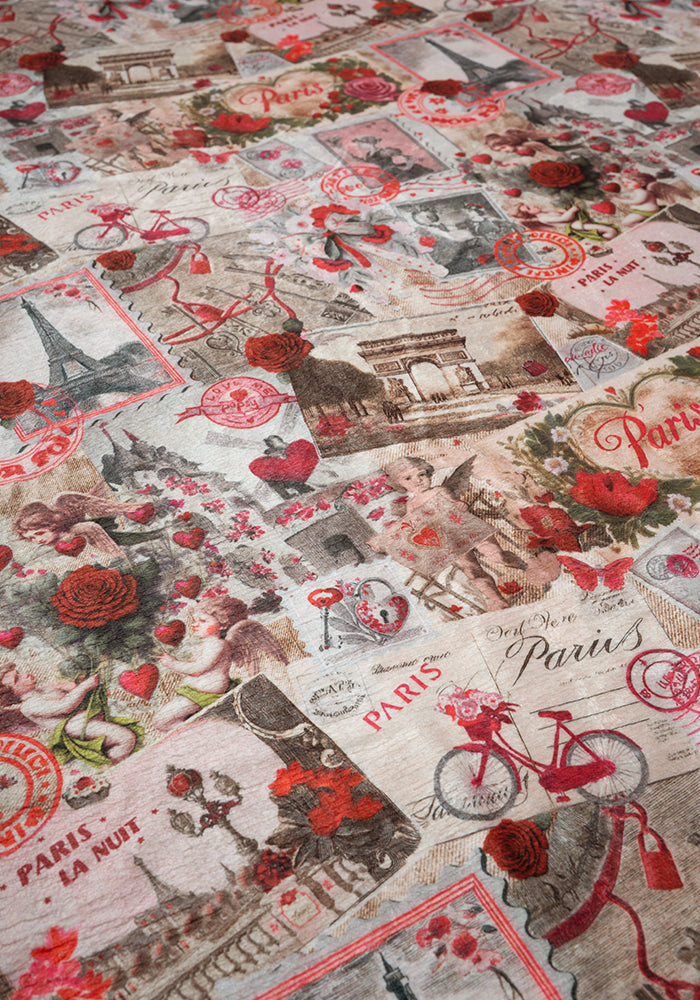 Sixth angle of Pop-under Paris Print Plush Blanket
