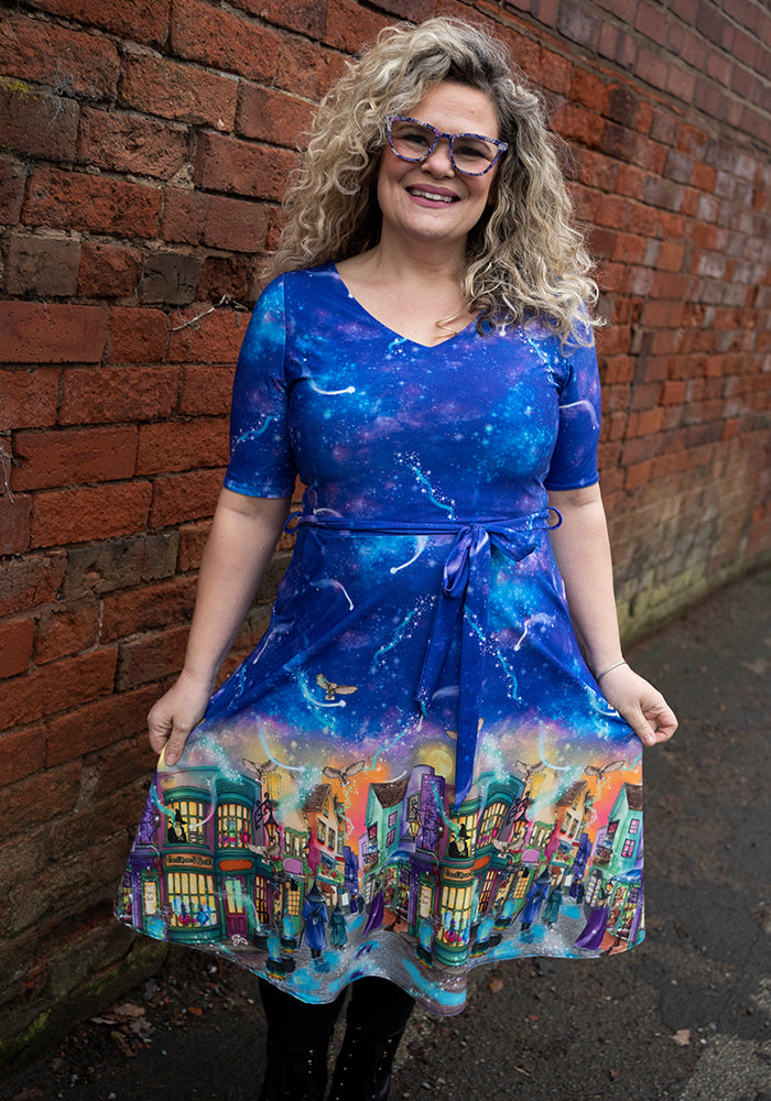 Parvati Magical Street Market Print Dress