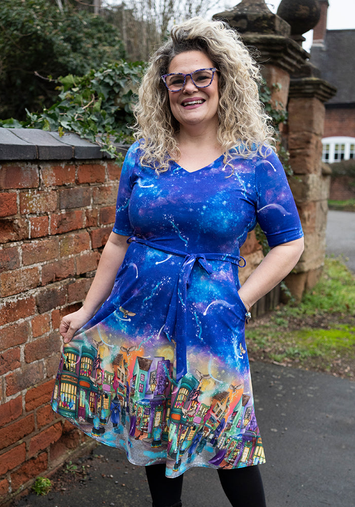 Parvati Magical Street Market Print Dress
