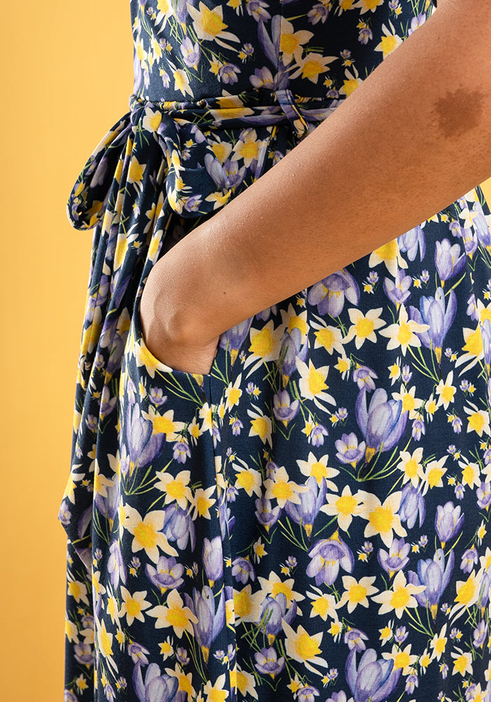 Pascala Crocus & Daffodils Print Midi Dress