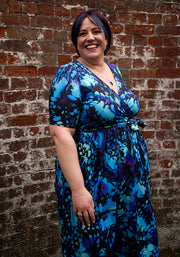 Pattie Abstract Butterfly Print Midi Dress