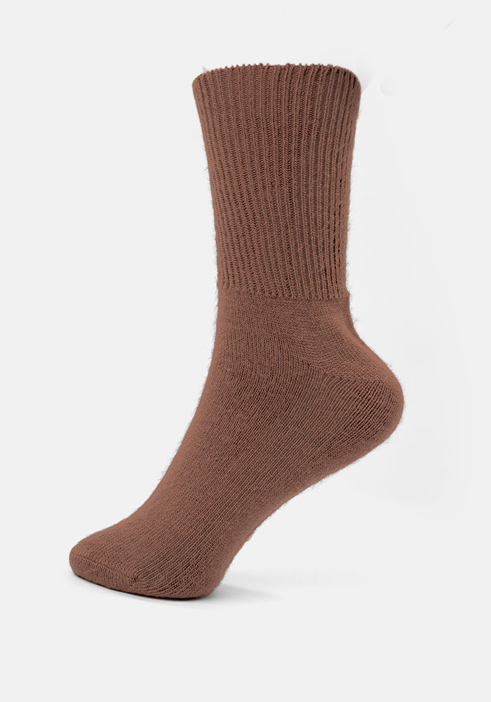 Third angle of Pecan Brown Cosy Socks