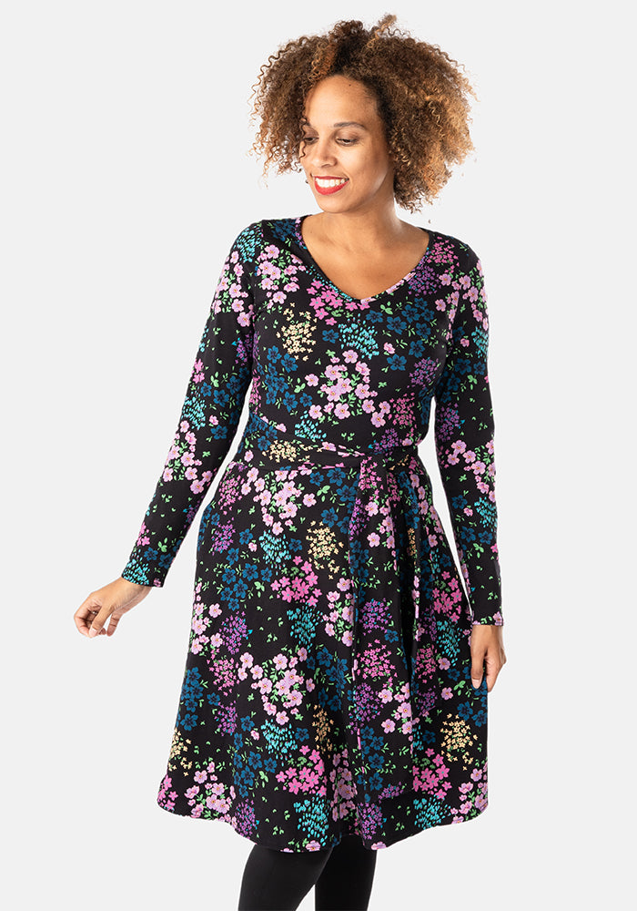 Peg Floral Patchwork Print Cotton Dress